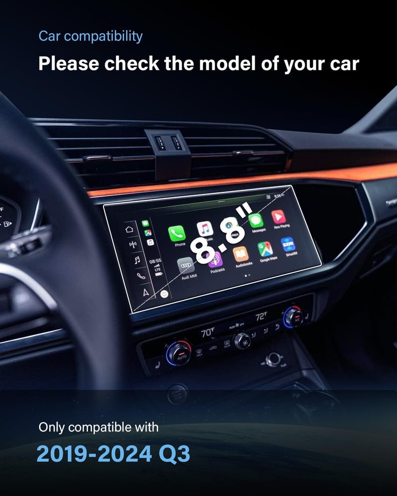 WEIPIN For Glossy Tempered Glass 2019 2020 2021 2022 2023 2024 2025 Audi Q3 8.8 Inch Touchscreen Screen Protector - Q3 (Premium/Premium S line/Premium Plus/Premium Plus S line) Accessories - Image 2